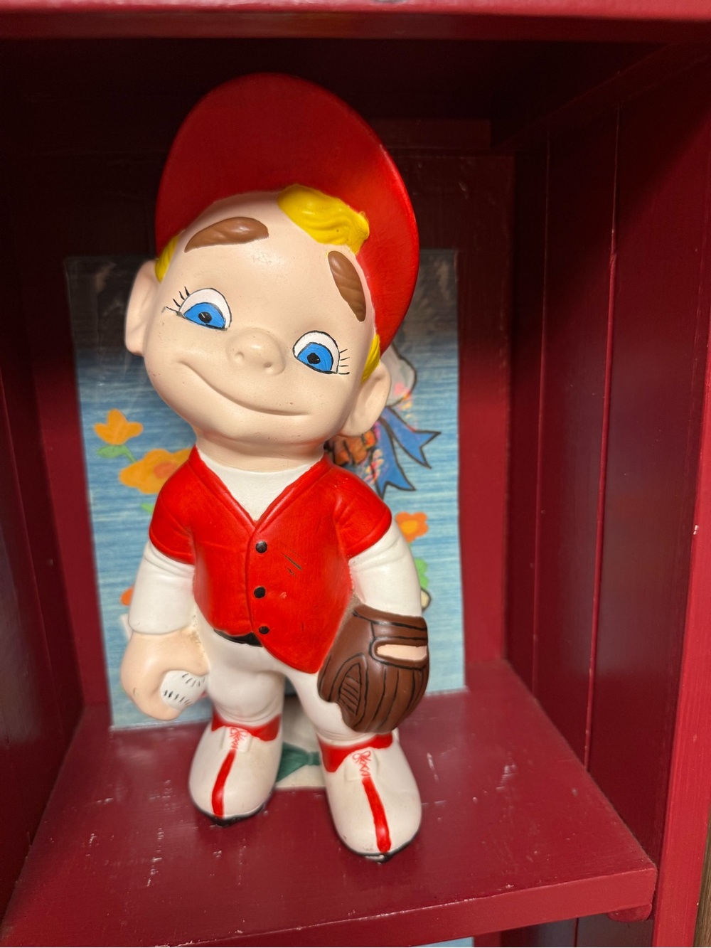 vintage 1970s "Smiley Boy" ceramic figurine created using an Atlantic Mold